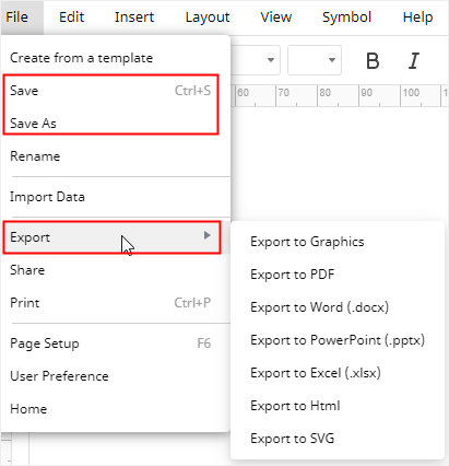 edrawmax save export button