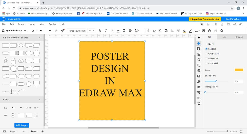 diseñar un poster en Edraw Max