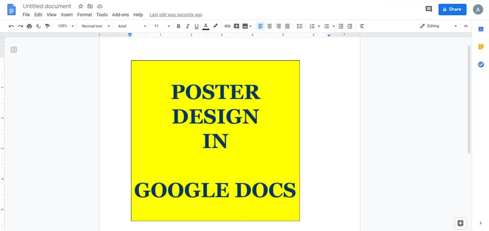 enregistrer l'affiche dans google docs