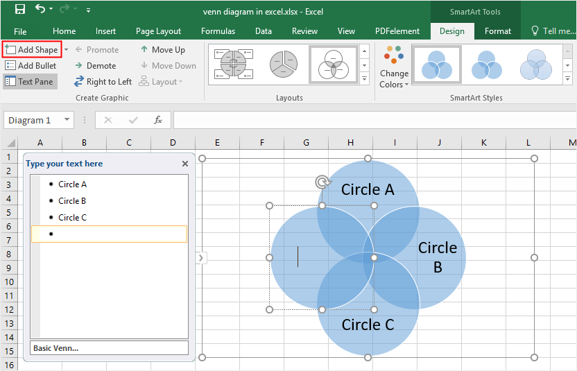 How to Make a Venn Diagram in Excel | EdrawMax Online