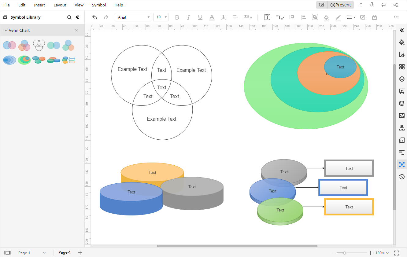 edrawmax add venn shapes