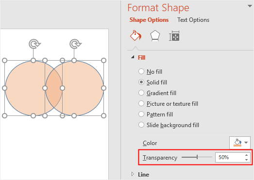 increase fill transparency