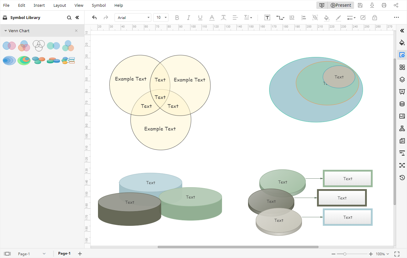 edrawmax ajoute une forme de venn