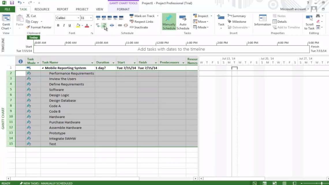 how to do wbs in microsoft project