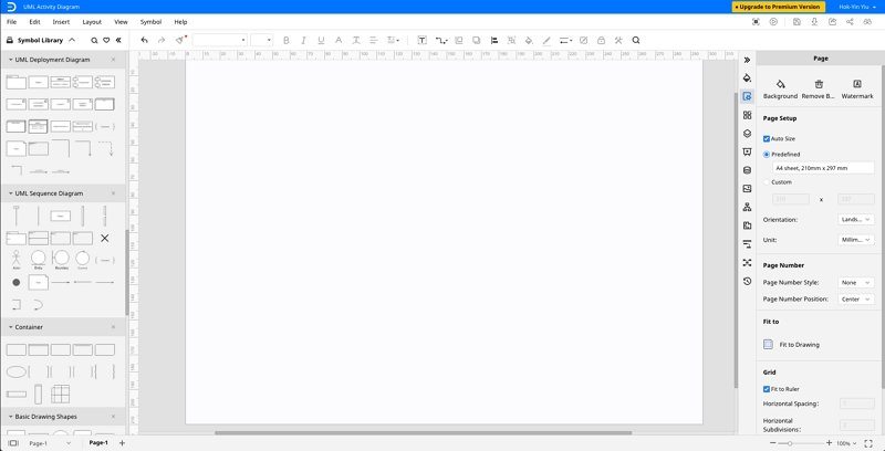 diagrama de actividad edrawmax ventana 3