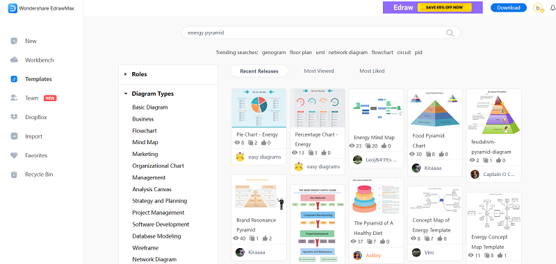 How to Create Energy Pyramid Diagram with EdrawMax Online