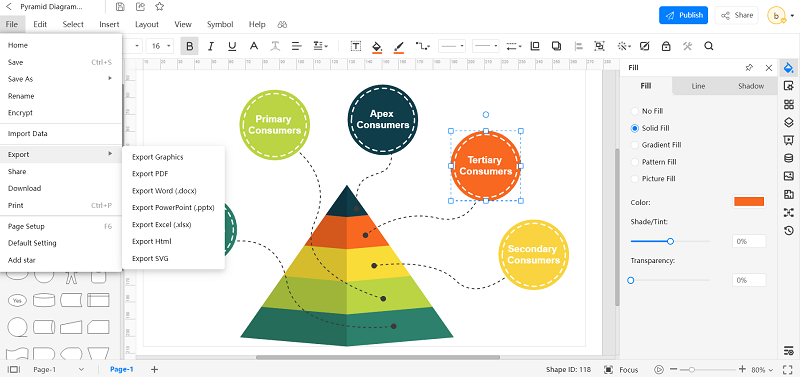 How to Create Energy Pyramid Diagram with EdrawMax Online