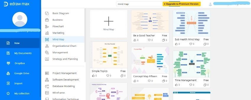 Erstellen einer Mind Map auf EdrawMax