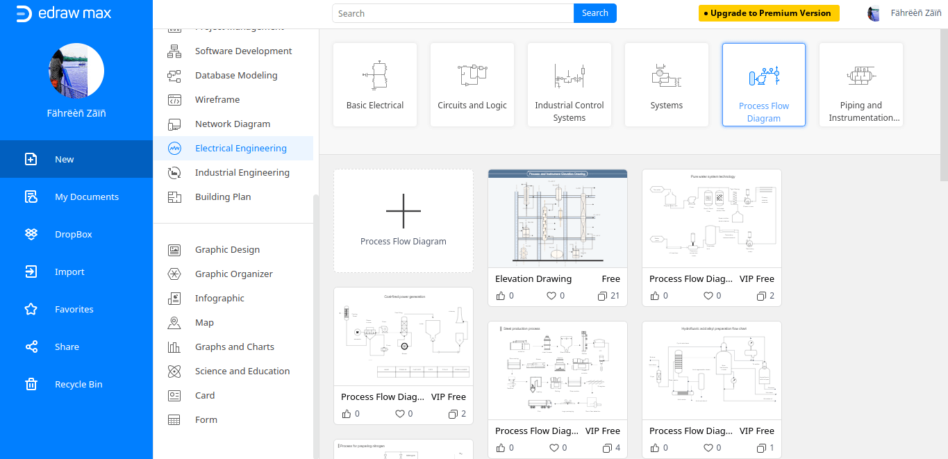 edrawmax pfd templates