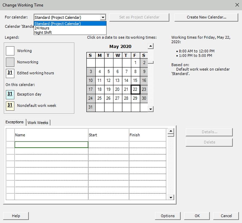 base calendar