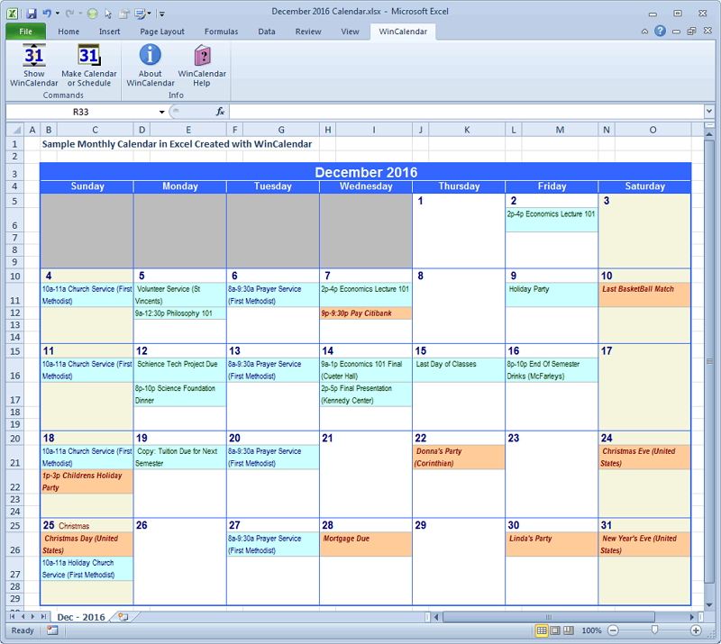 Excel Project Management Calendar Template prntbl