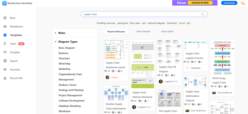 How to Create Supply Chain Diagram with EdrawMax Online