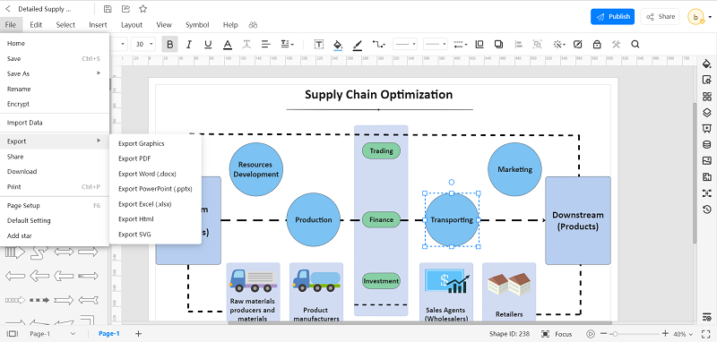 How to Create Supply Chain Diagram with EdrawMax Online