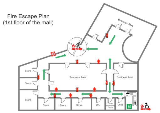 Mall Fire Escape Plan