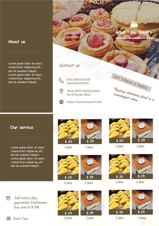 bakery shop brochure