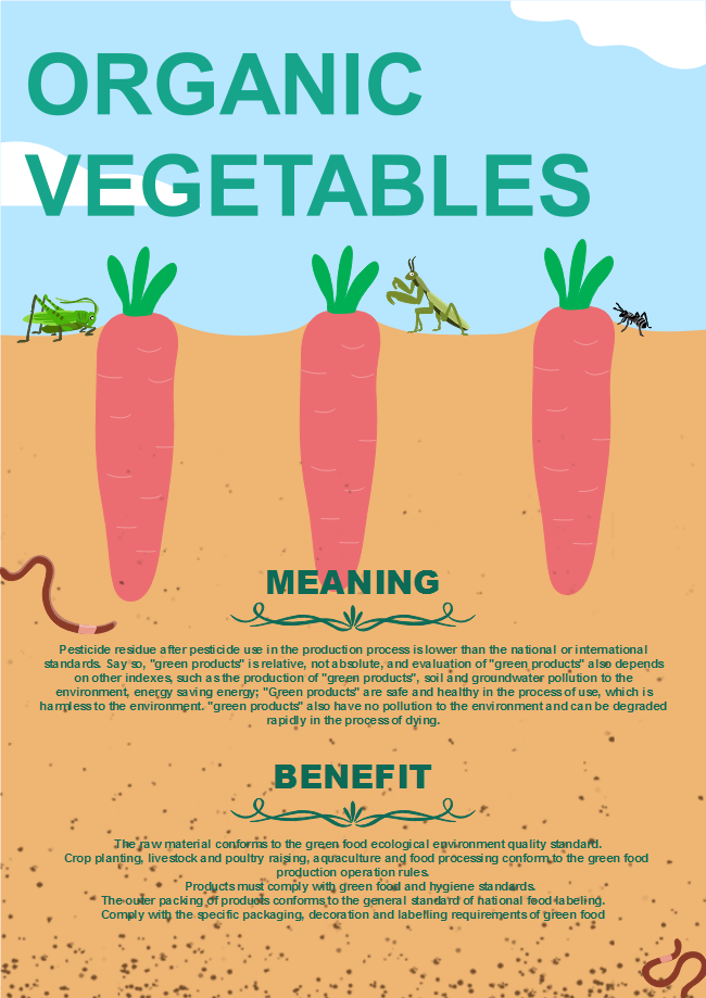 póster de negocio de verduras ecológicas