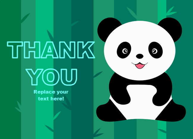 panda thank you card