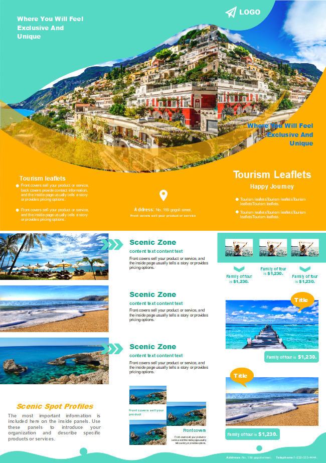 travel agency sales brochure