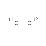 Symbol für Elektrizität und Elektronik - Drucktastenschalter (N.C)
