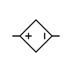 Symbol für Elektrizität und Elektronik - Kontrollierte Spannungsquelle