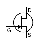 Symbol für Elektrizität und Elektronik - JFET-P-Transistor