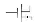 Symbol für Elektrizität und Elektronik - PMOS-Transistor