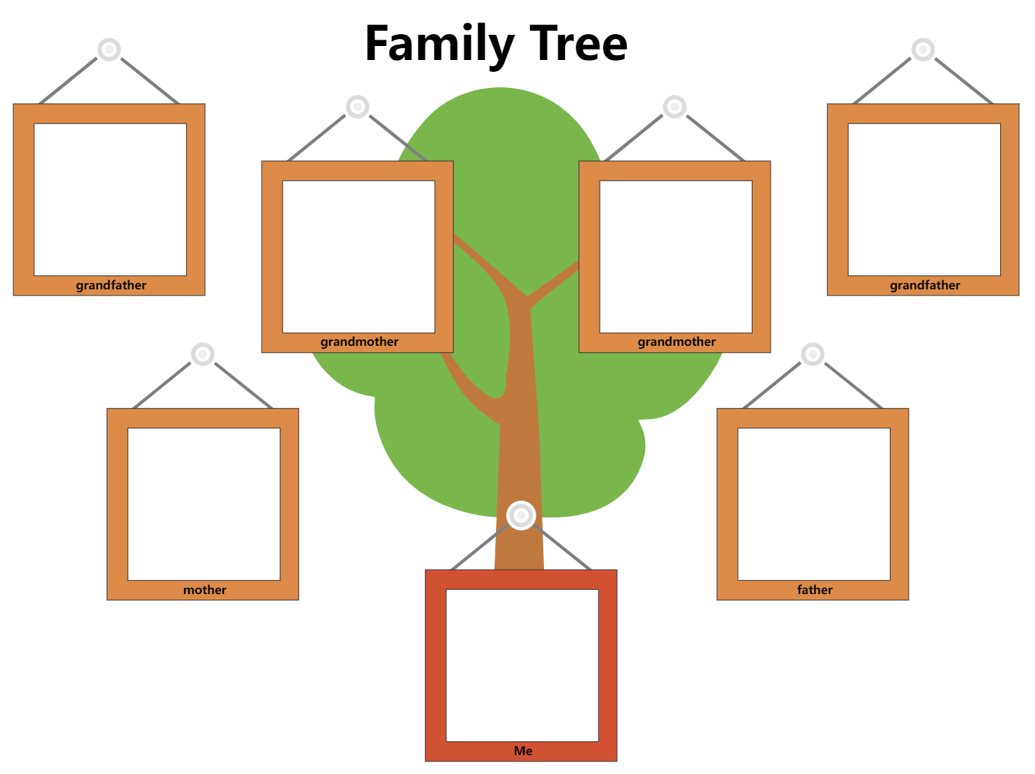 blank family tree drawing