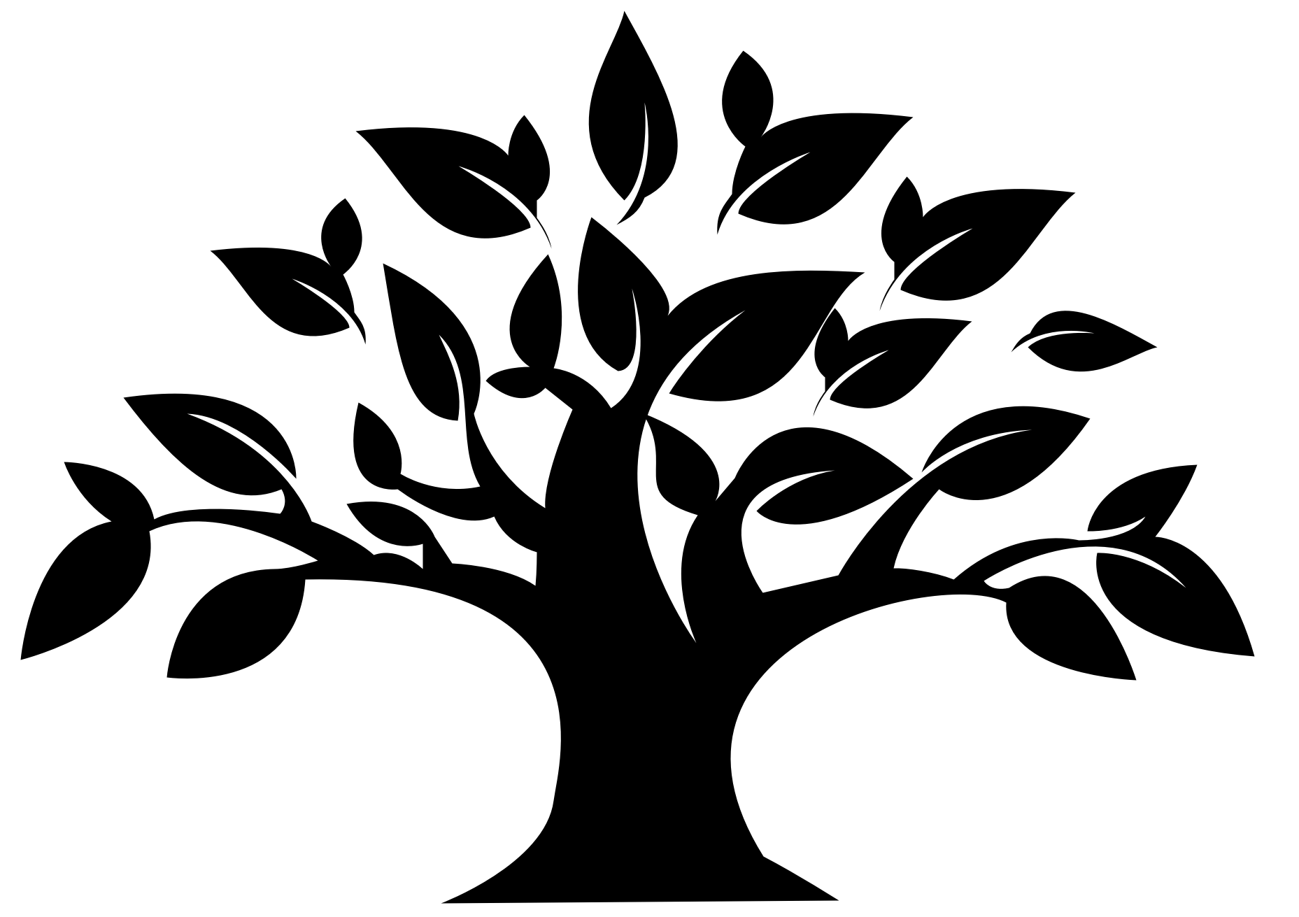 Clipart d’arbre généalogique en noir et blanc