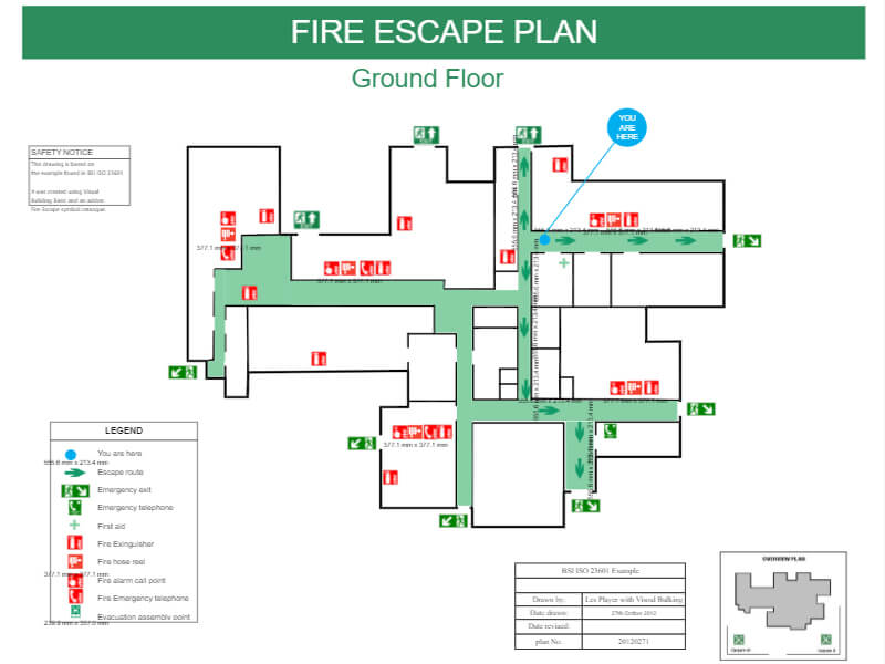 Evakuierungsplan im Brandfall