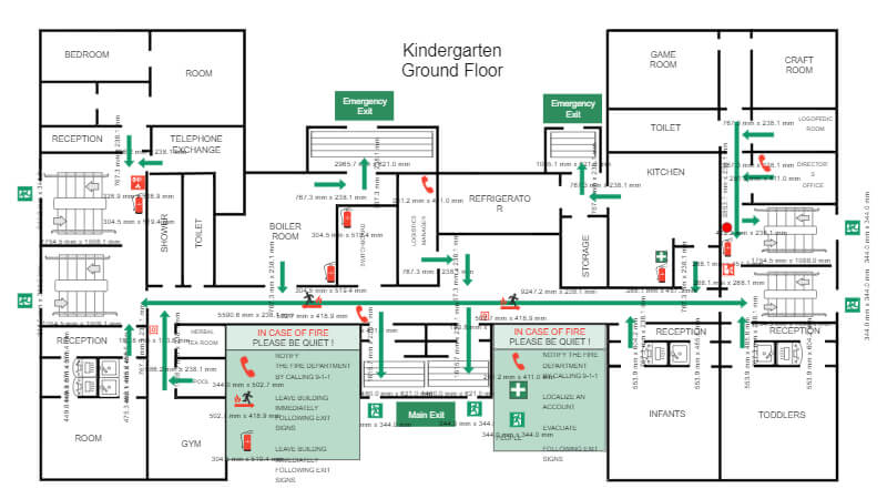 Feuerfluchtplan für Kinder