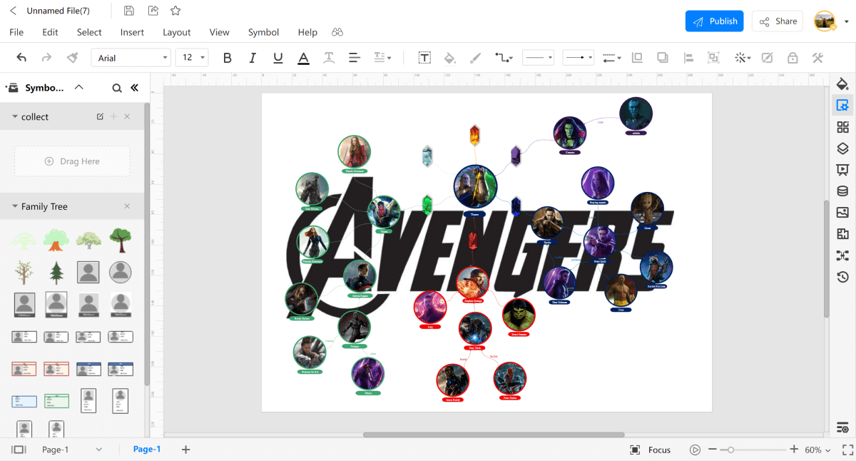 Draw Marvel Family Trees Online