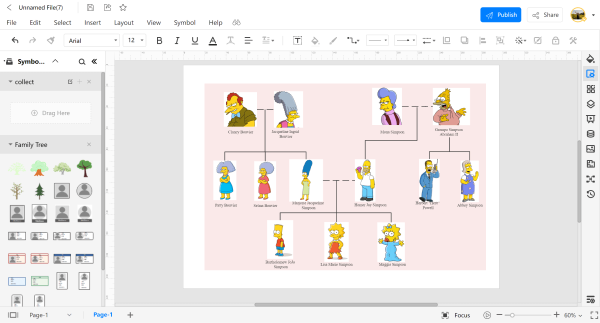 Draw Simpson Family Trees Online