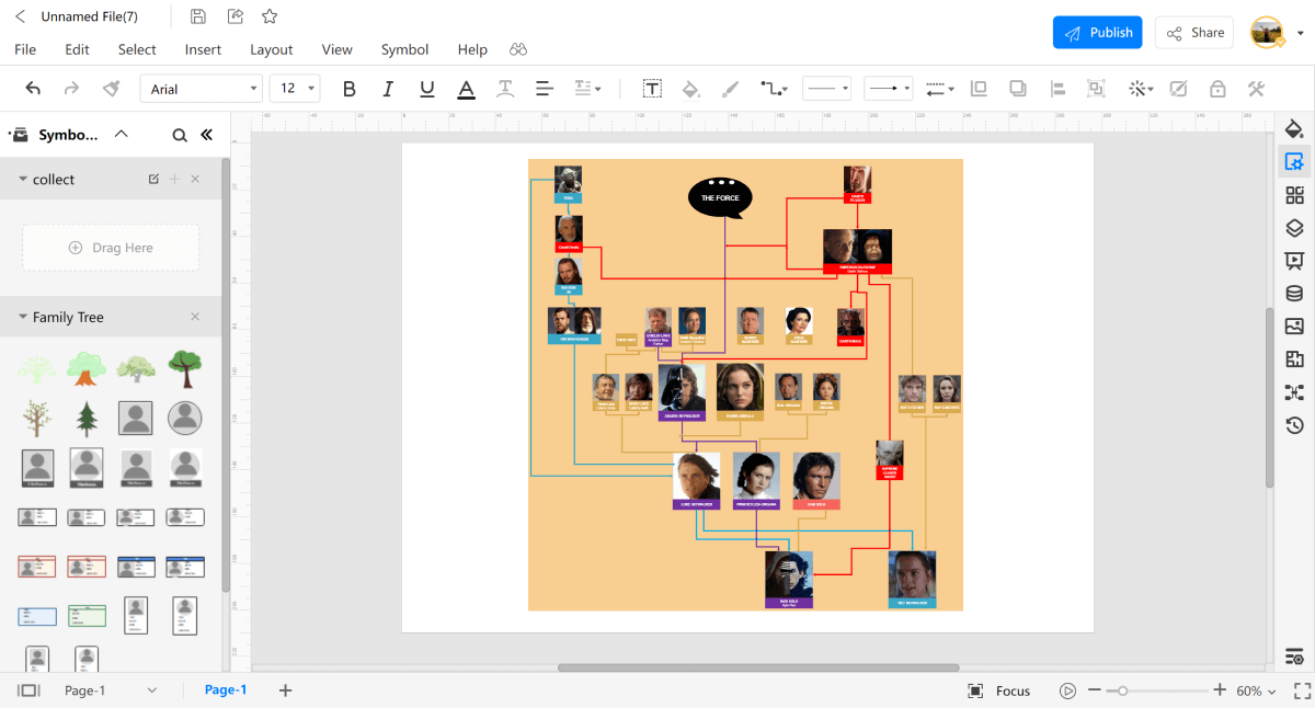 Draw Star Wars Family Trees Online